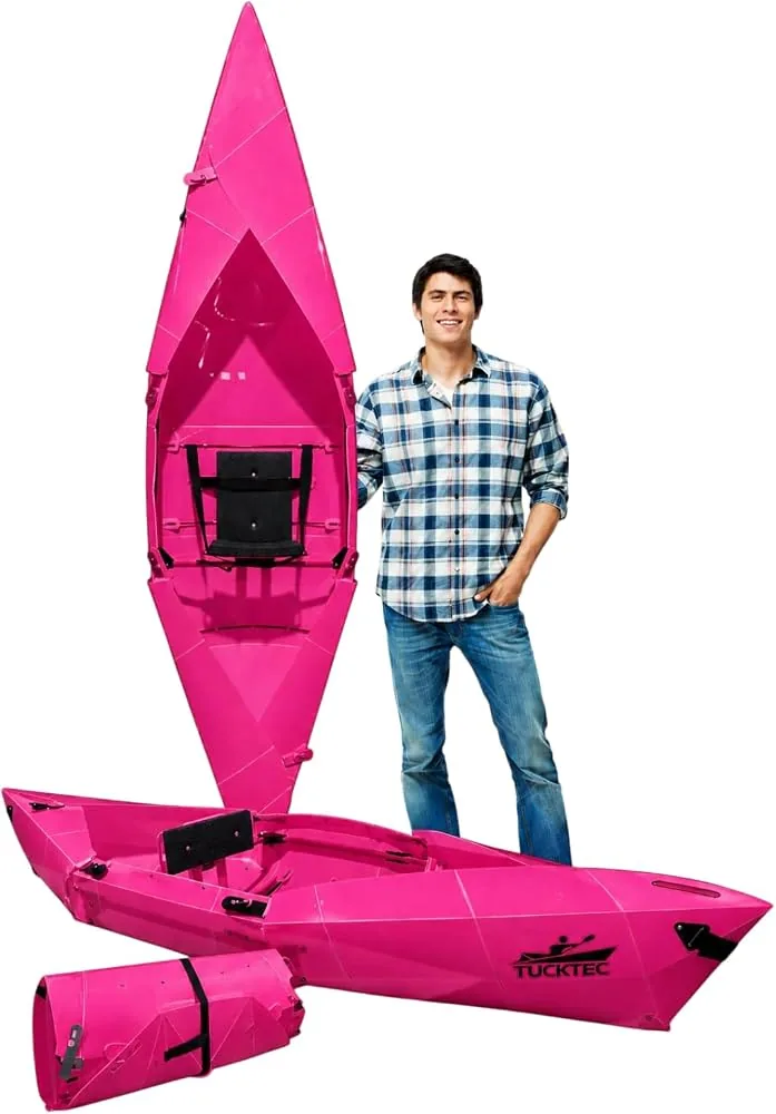tucktec 8 jr foldable kayak 225 lb capacity made in usa pink